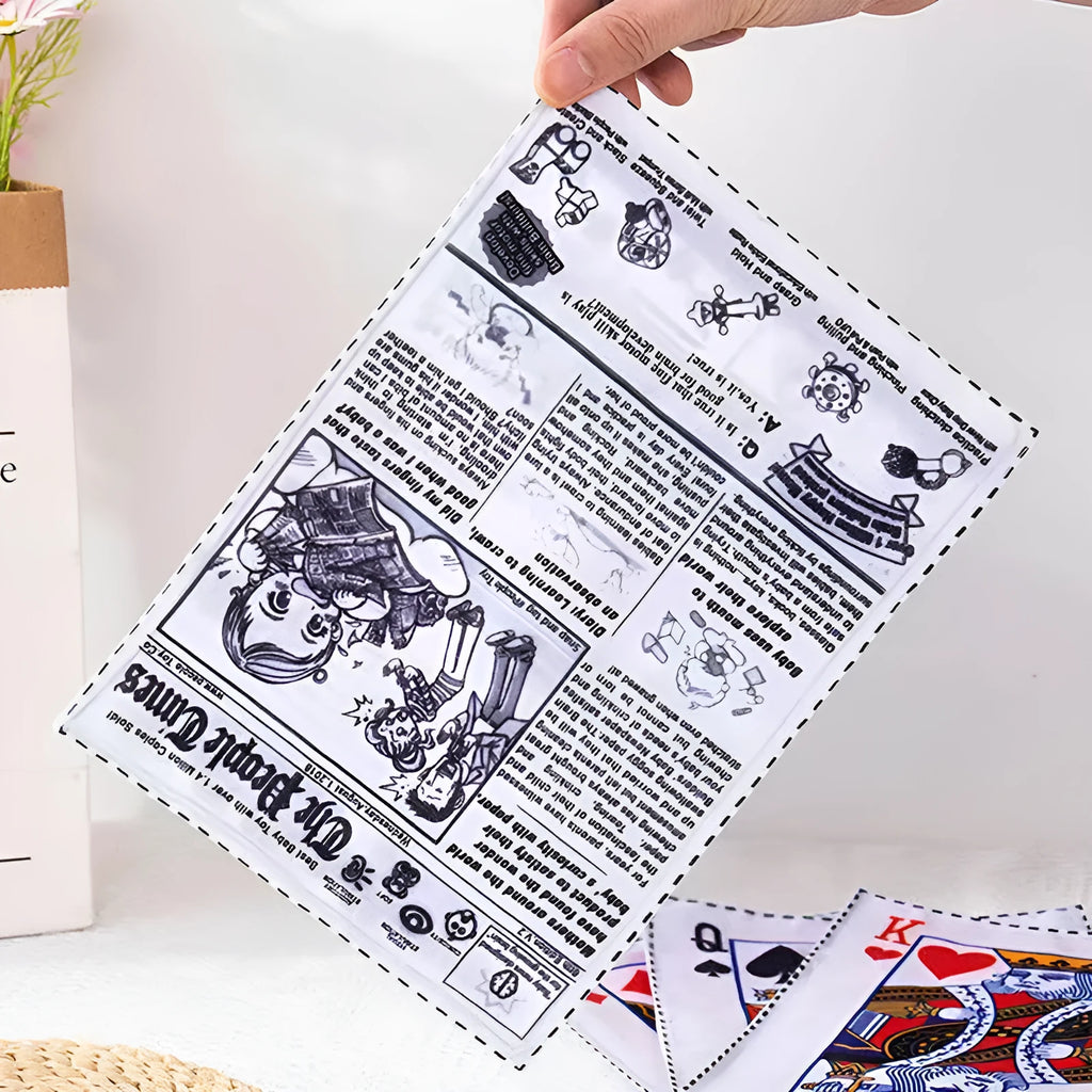 Tearproof pet dog squeaky toy simulating newspaper playing card design for Corgi puppy interactive chewing