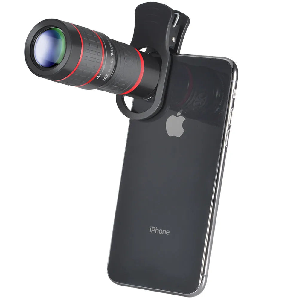 20x magnification mobile phone telescope with universal clip attachment for smartphones