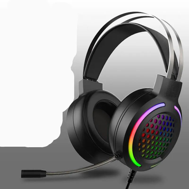 H500 Holloway RGB gaming headset in black colour with over-ear memory foam cups and RGB lights