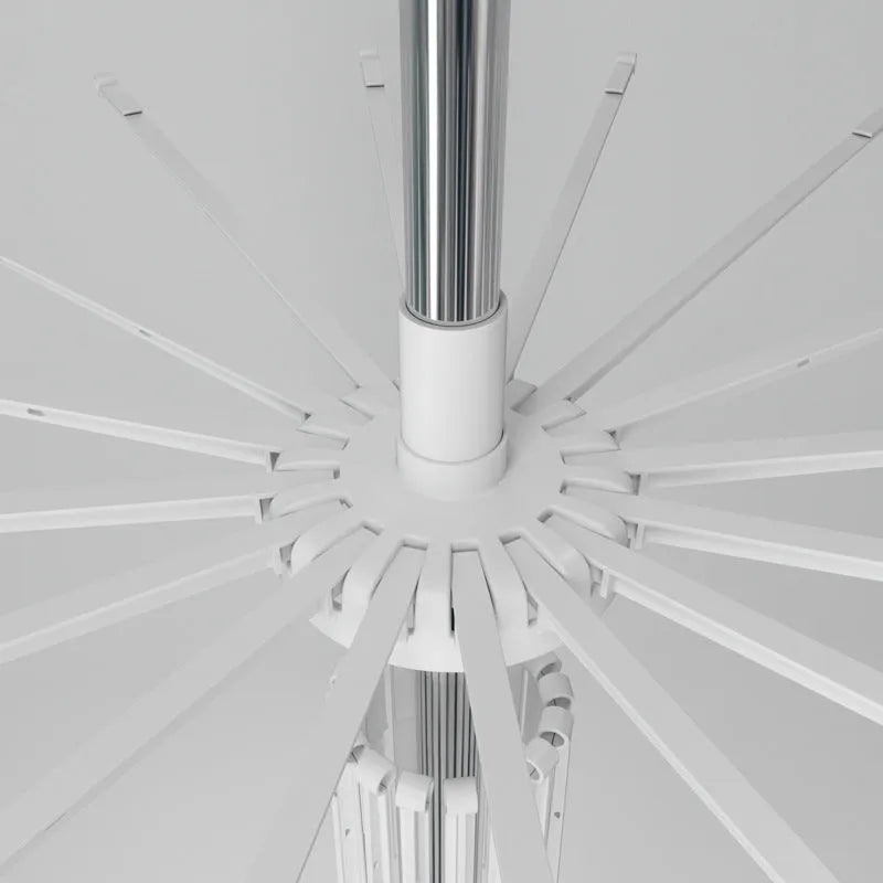 Mobile three-layer stainless steel drying rack with plastic clips and dedicated garment sections