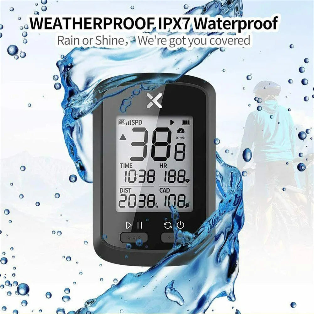 Black plastic waterproof bicycle stopwatch for cycling training and timing functions