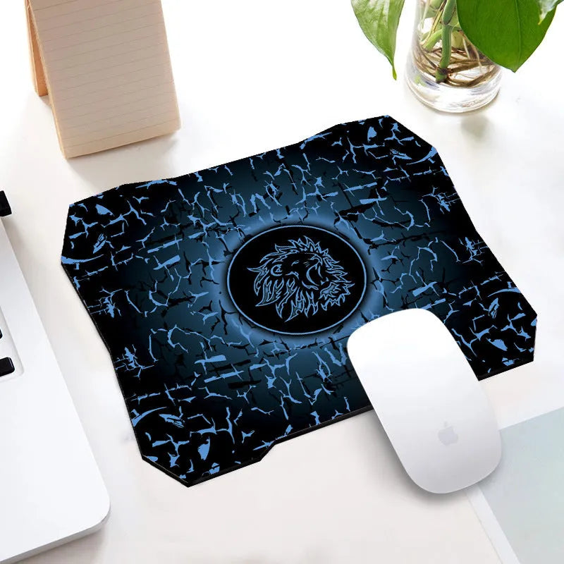 Office gaming mouse pad in rubber and cloth, single-sided, 3mm thick, square or shaped, available in seven colours