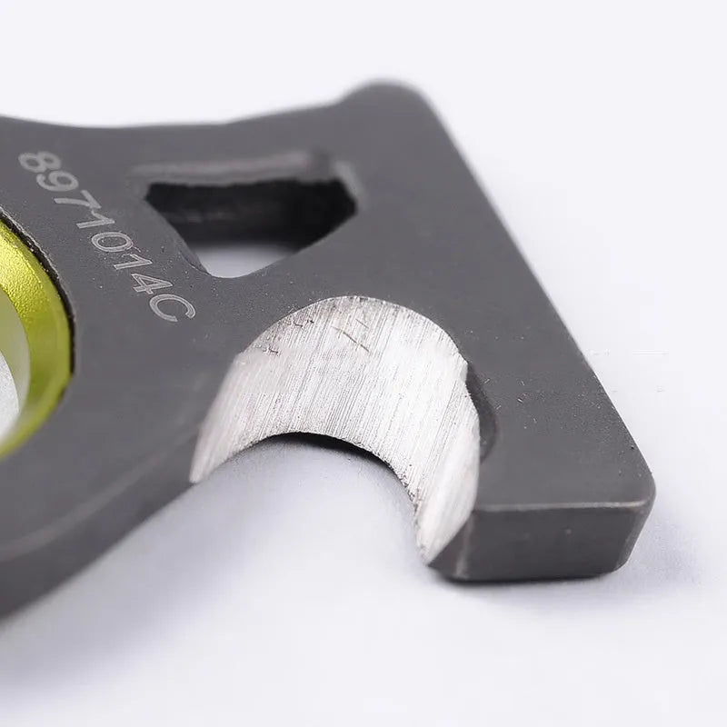 Black portable emergency survival tool, stainless steel 440 steel 57HRC, 4.3 x 2.4 cm, with white carton