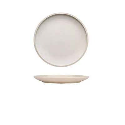 10-inch pure blue matte finish ceramic dinner plate on a table.