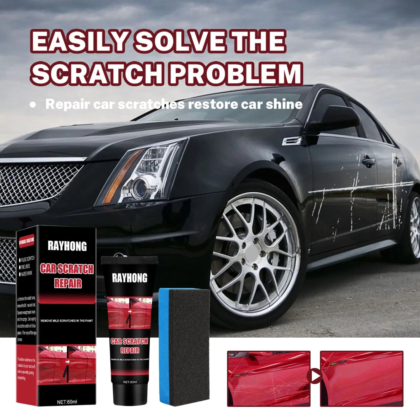 60ml car scratch repair wax bottle for minor paint surface scratches