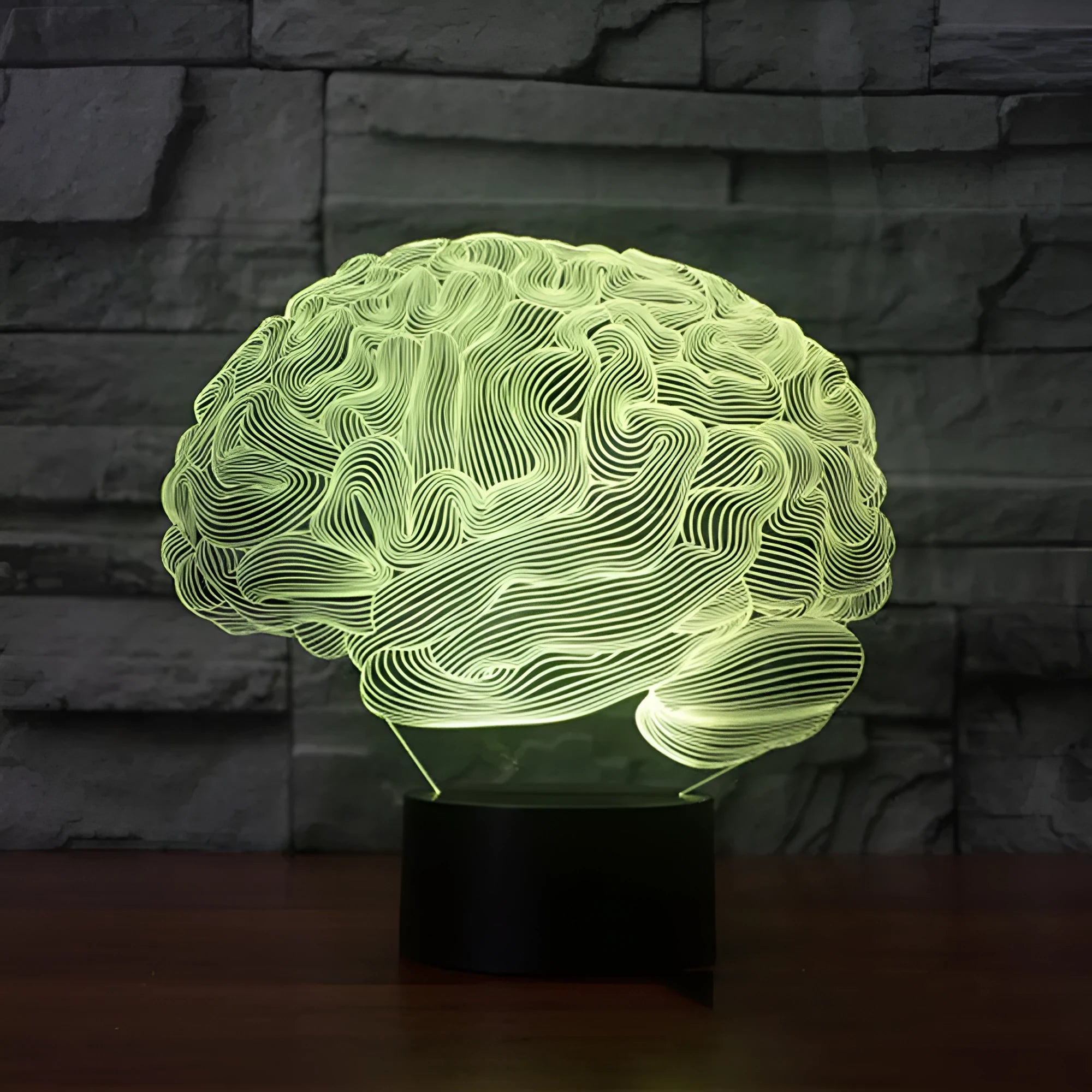 3D brain-shaped acrylic LED desk lamp with colour changing lights and remote control