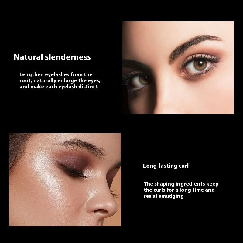 Black 4D waterproof curling mascara for long thick lashes that resists smudging