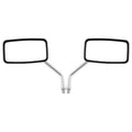 Silver all-metal convex motorcycle rearview mirror with electroplated finish