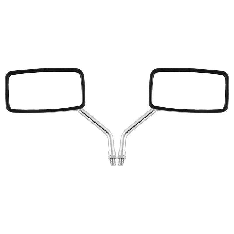 Silver all-metal convex motorcycle rearview mirror with electroplated finish