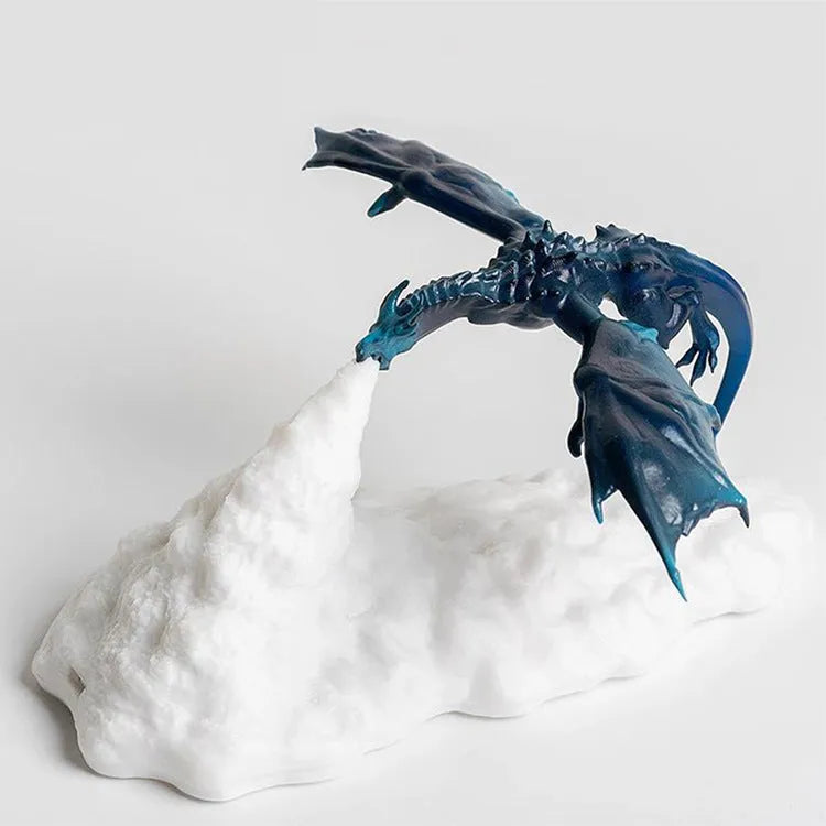 3D printed dragon night light with breathing fire light effect, 200mm size, USB rechargeable