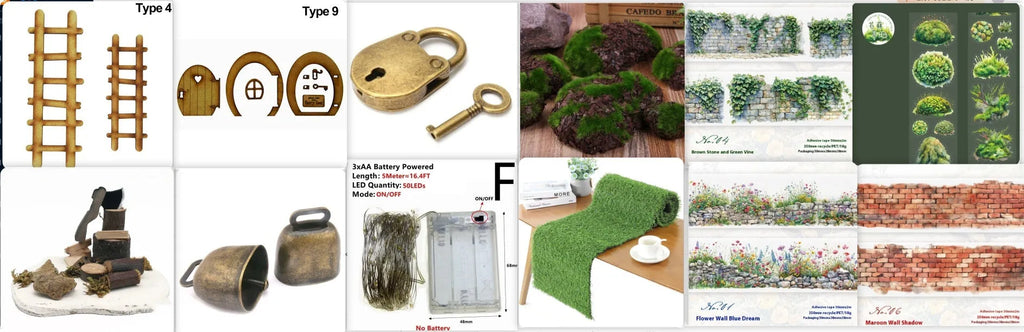 Forest Moss Series DIY decorative stickers roll with PET material, 60mm wide, in woodland colours
