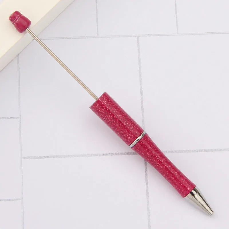 Creative plastic beaded ballpoint pen with spinning chain in multiple colour options