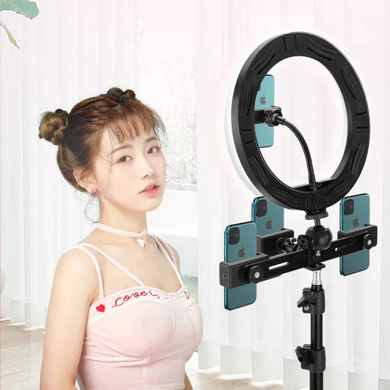 10-inch ring selfie light on a 19cm metal bracket for smartphone photography