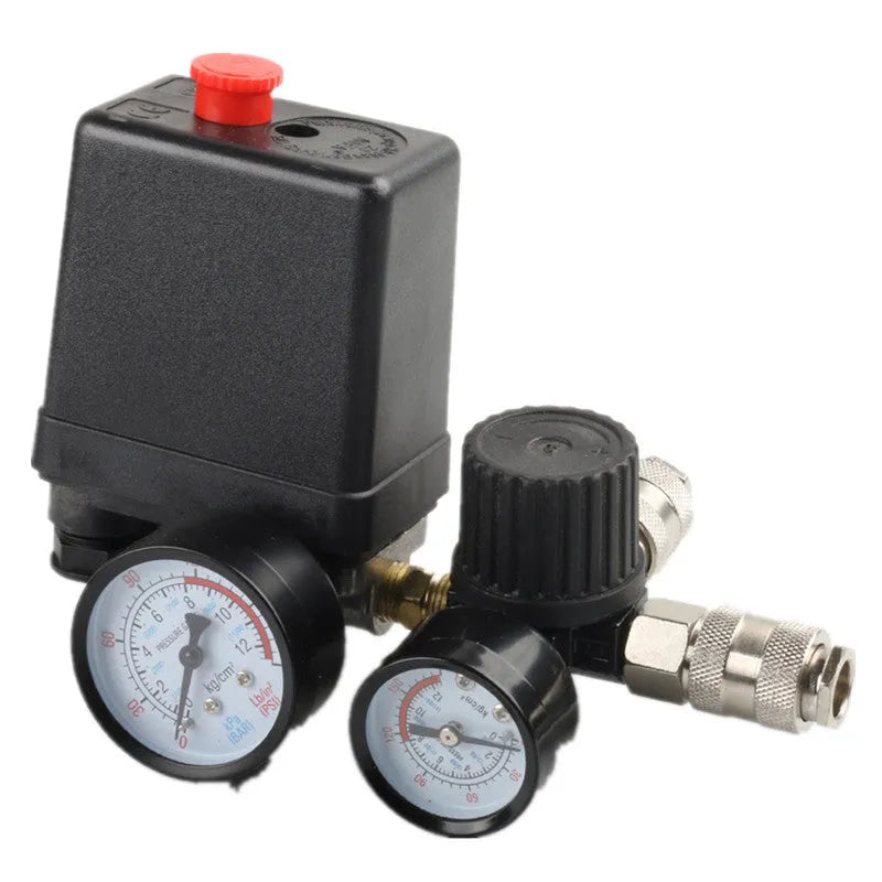 European air compressor pressure regulating valve with switch and connections for 220V/380V systems