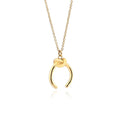 Vintage-style geometric copper pendant necklace on an adjustable cross chain in gold colour.