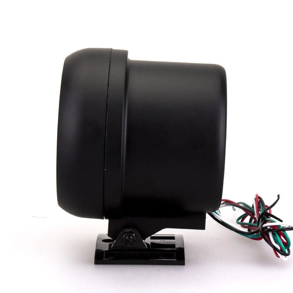 Black automotive tachometer with blue light pointer display for engine RPM measurement