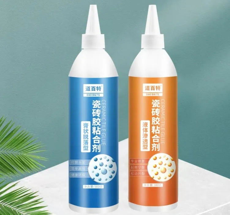 Tile shedding repair injection adhesive in emulsion body with capacities of 80g-500g for cold curing tile bonding