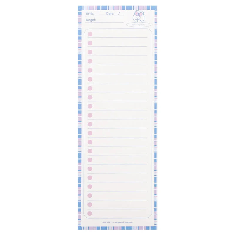 Ins Wind note book sticky pad with bear and bunny designs, 50 sheets, 91mm by 256mm