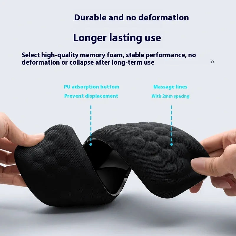 Memory foam mouse wrist pad with silicone base in cloth or leather cover options