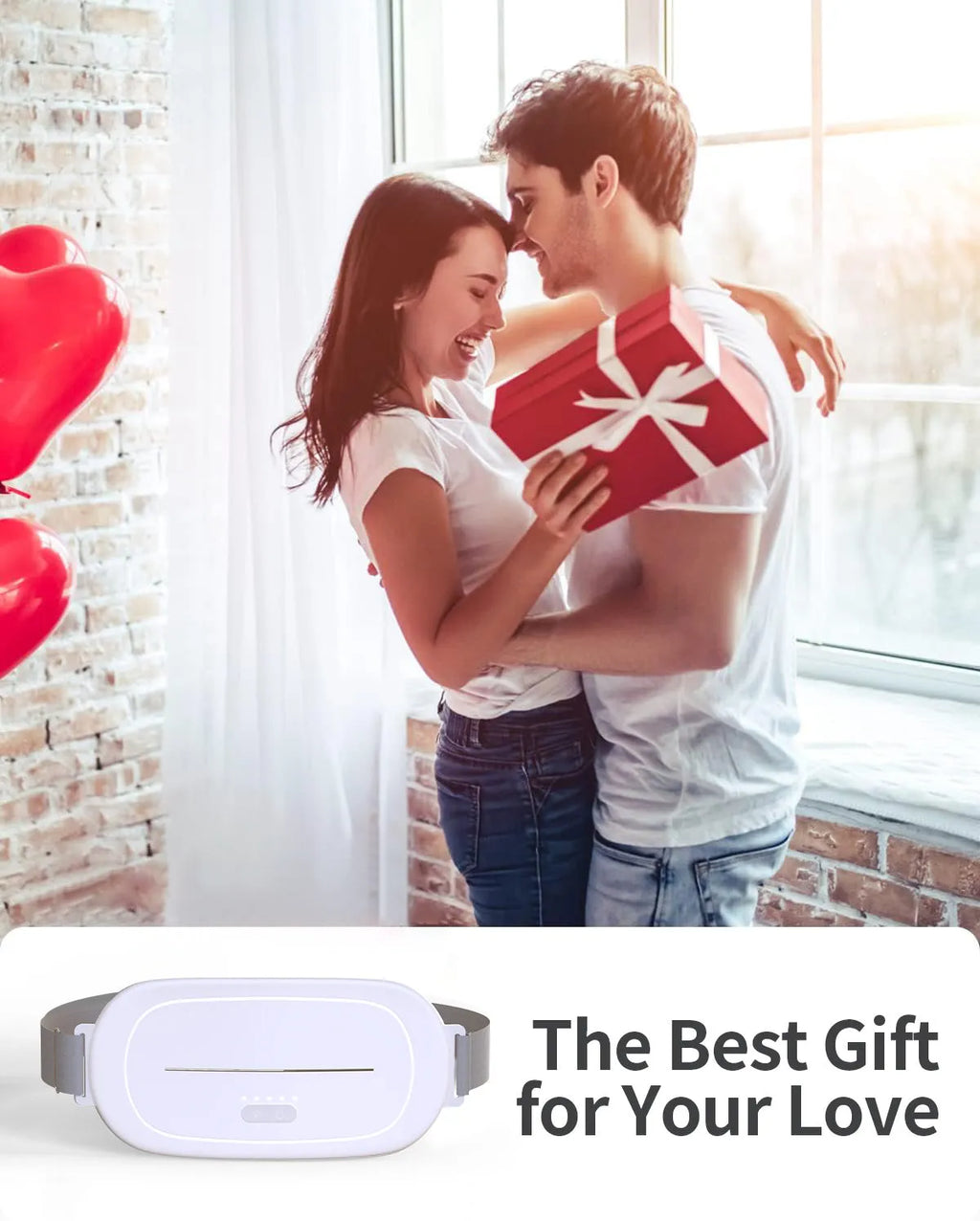 White uterine warming device with electric heating for menstrual comfort