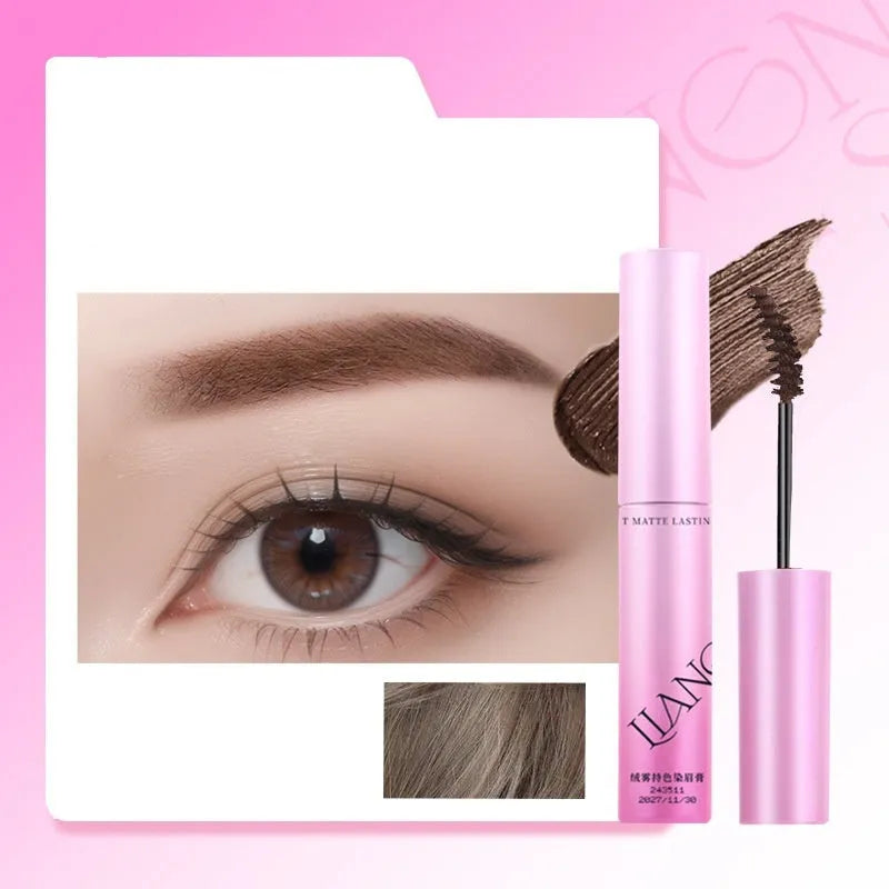 Velvet texture eyebrow cream compact with 4.5g net content and four shade options