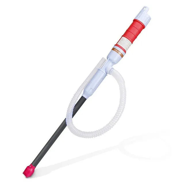 Blue manual hand pump for fuel transfer with suction tube