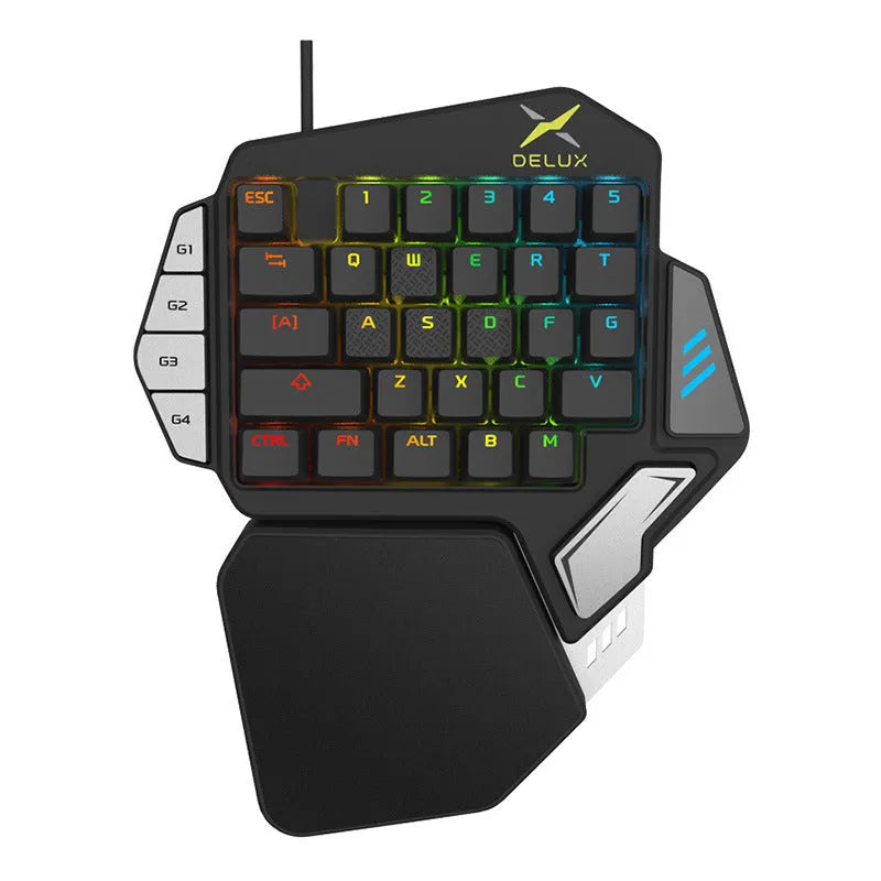 T9X Jedi Gun God one-handed mechanical keyboard in black with wired USB connection for PC gaming