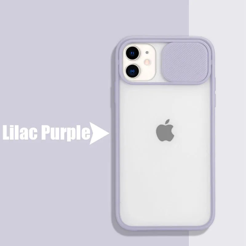 Silicone iPhone case with frosted texture around camera lens in solid colour