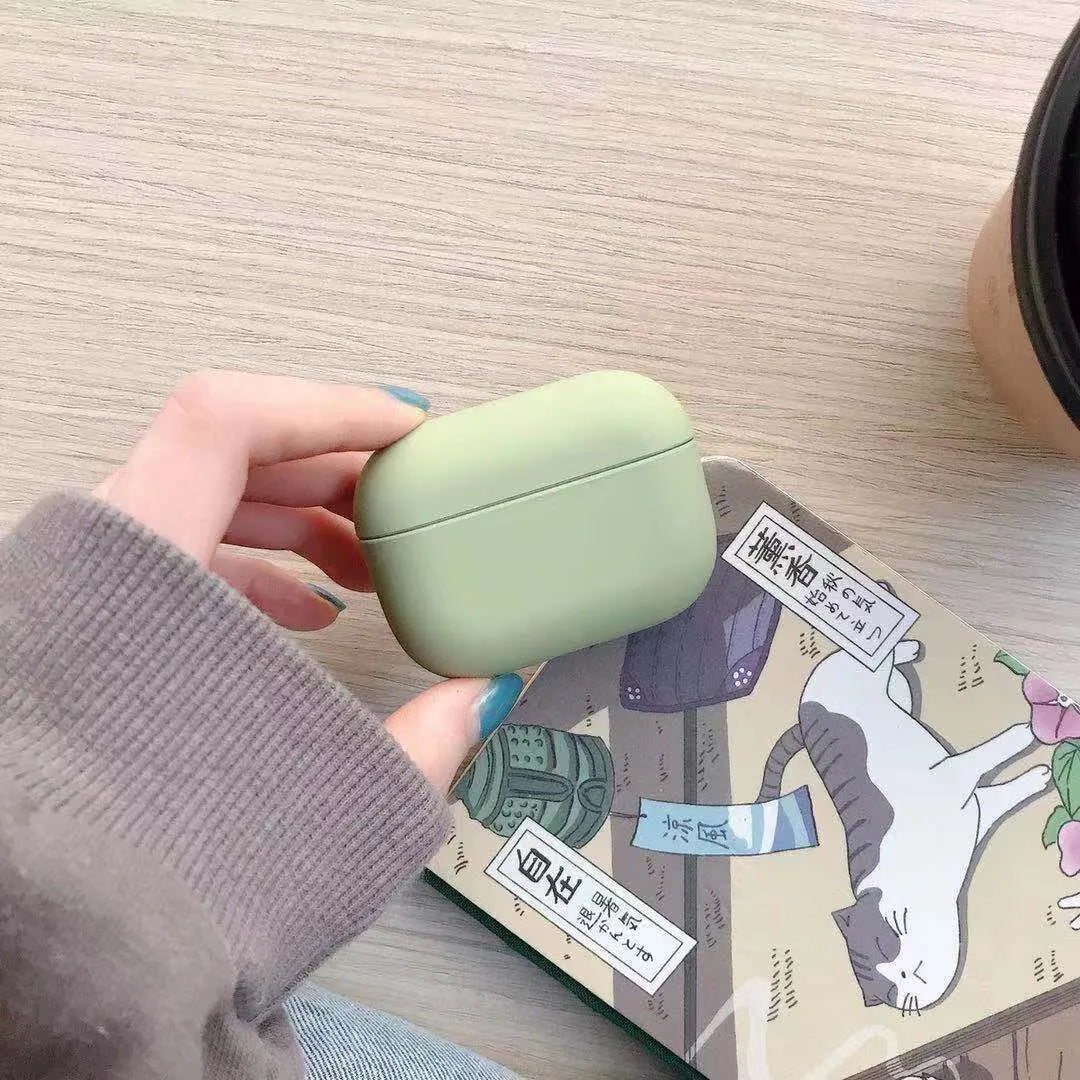 Plastic protective case for AirPods Pro earbuds shown in a selection of colours.