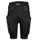 Skating protective diaper shorts with EVA foam padding, black, breathable fabric, elastic waistband
