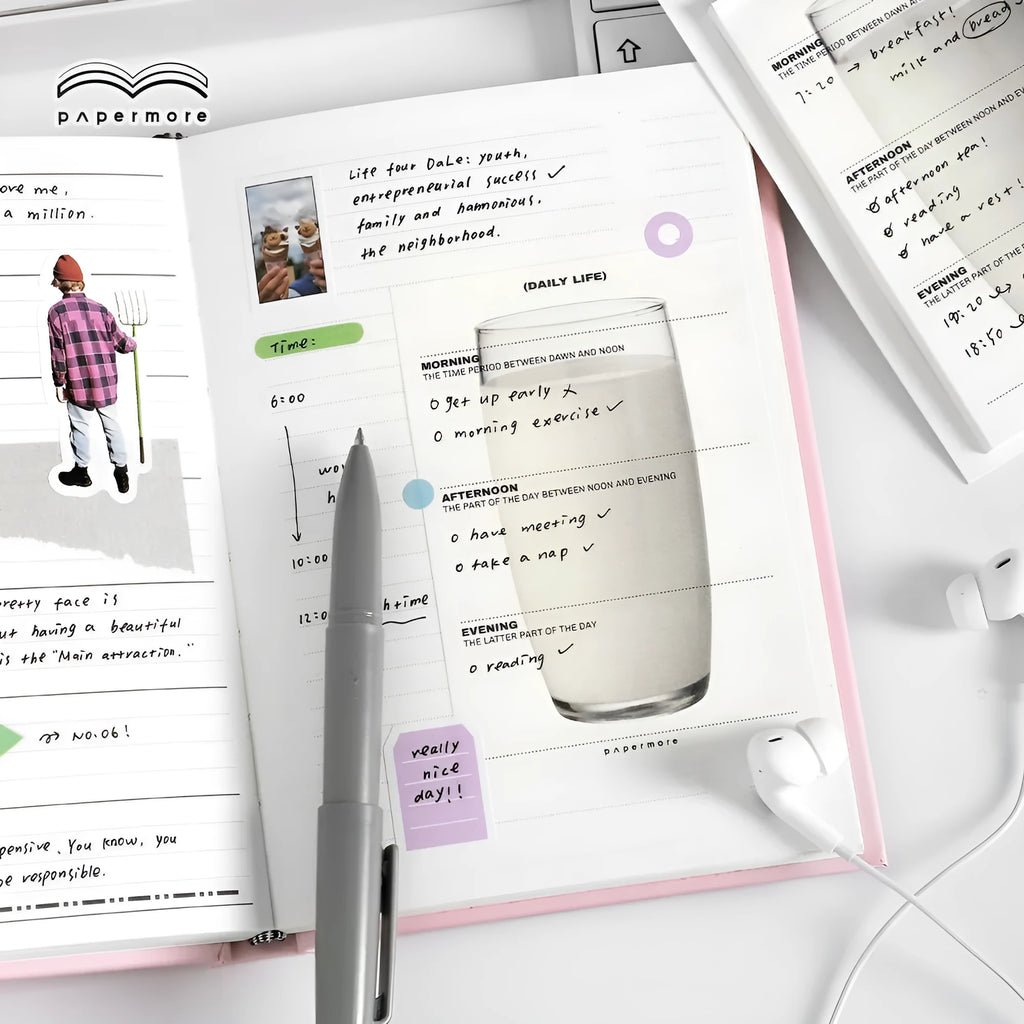 Today's Happy Series memo pad with writing paper pages in four cover colour options