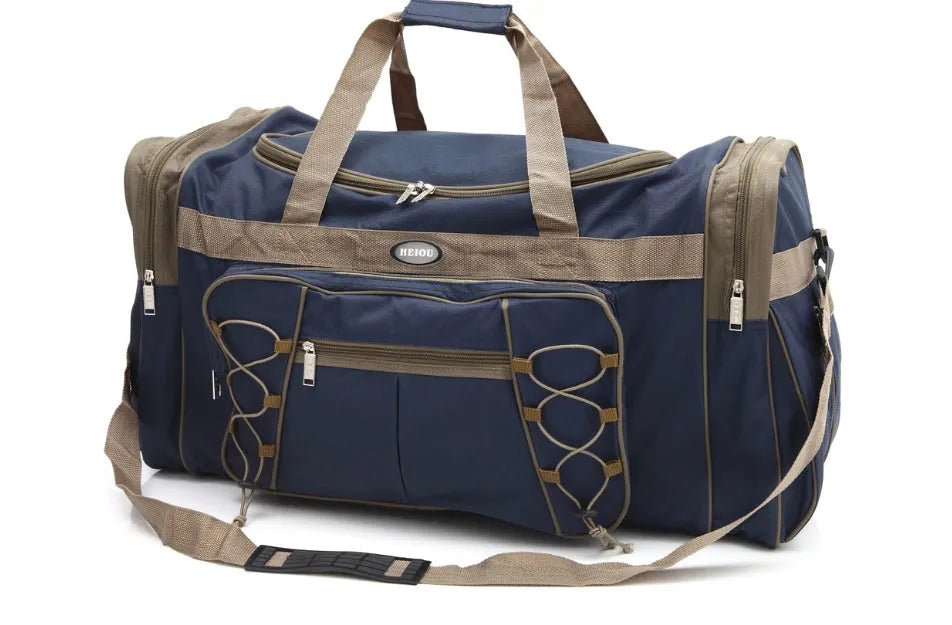 Oxford cloth shoulder bag in black with soft handle and shoulder strap, capacity 56-75 litres