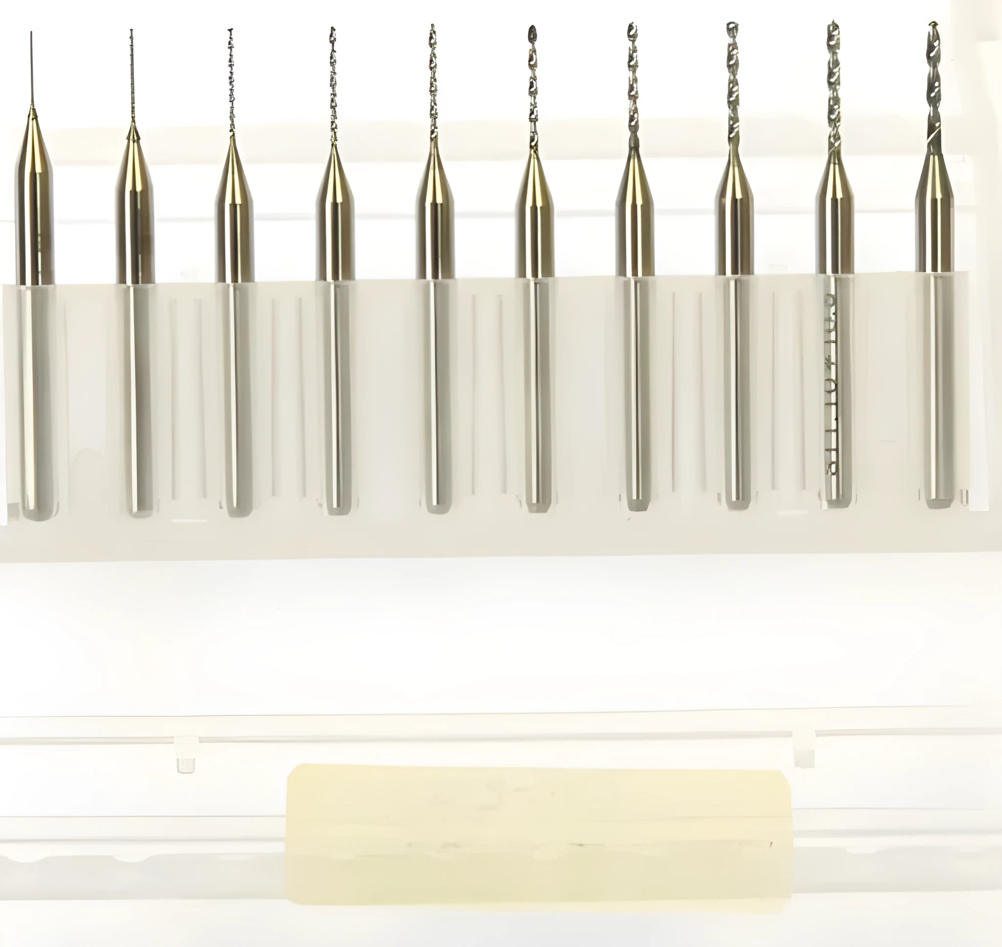 Imported tungsten steel micro engraving bit for electronics and hardware precision machining.