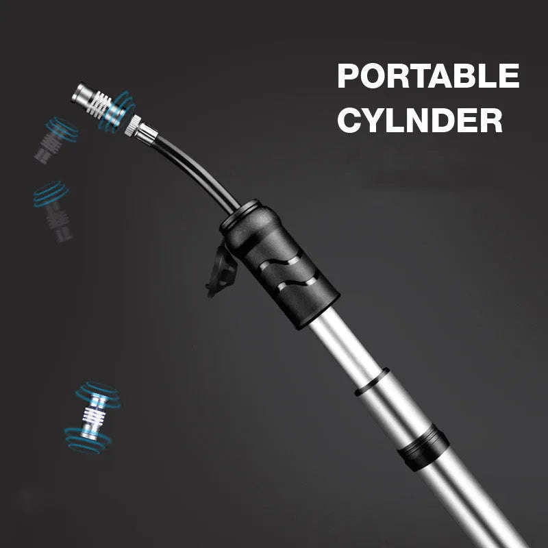 WILD MAN portable bike pump 158mm 100PSI with Presta Schrader valve, black and silver options