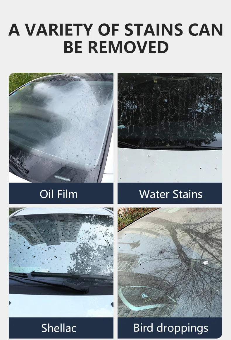 Glass oil film remover cleaning cream paste in 50ml, 100ml, and 200ml container options