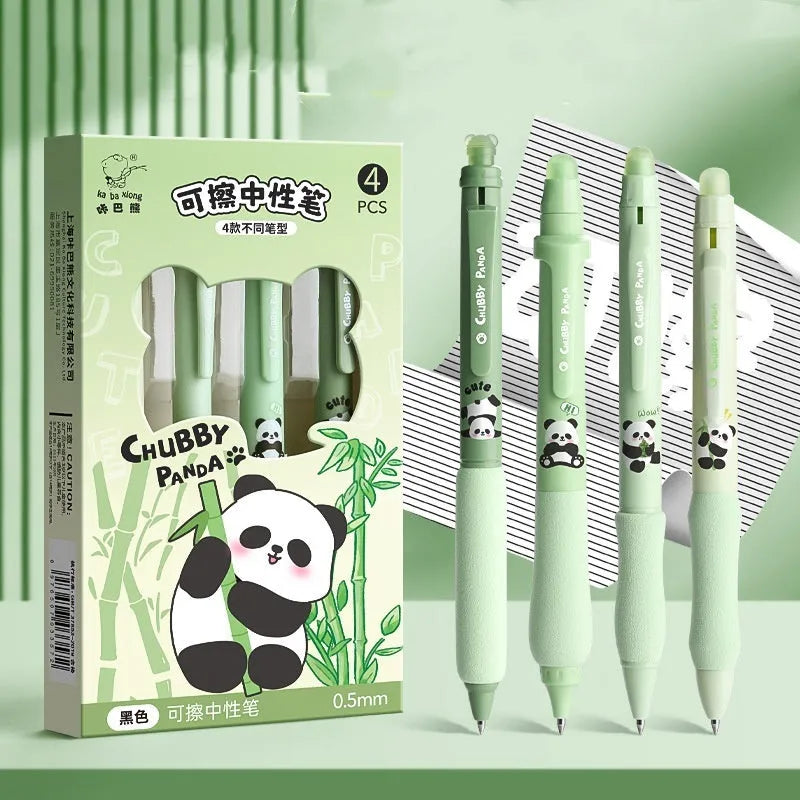 Erasable cartoon press gel pen with retractable 0.5mm tip in various designs