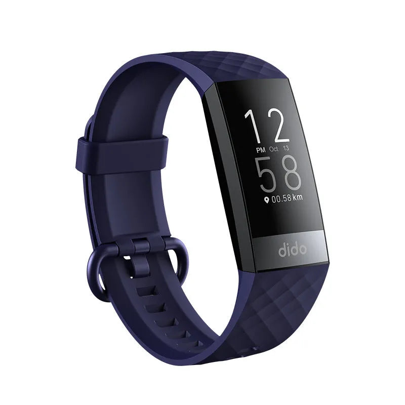 Y6 Black smart bracelet with 1.1-inch screen on wrist, showing health metrics display