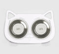 Anti-falling cat dog stainless steel feeding water bowl 35cm x 25cm x 80cm in black white pink blue