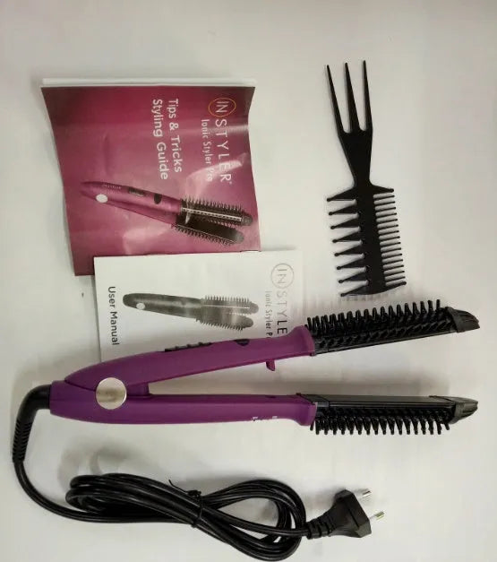 4-in-1 electric hair curler straightener and curler dual-purpose styling tool with ABS body, 60W power