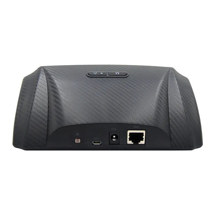 GPS GO 2 Universal Car Heads-Up Display (HUD) monitor with carbon fibre body on a car dashboard.