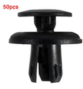 50-piece black plastic automotive rivet fastener kit YT1119 with 8mm hole size on white background
