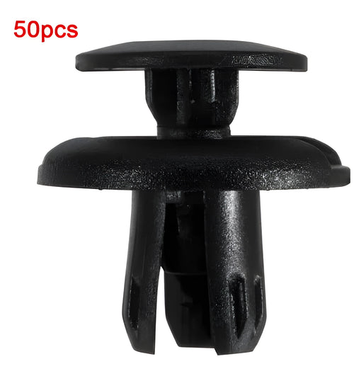 50-piece black plastic automotive rivet fastener kit YT1119 with 8mm hole size on white background