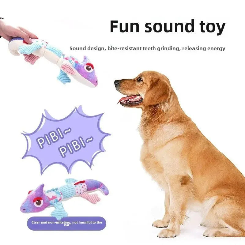 Blue plush big bear teddy dog toy with sounding and bite-resistant features for teeth grinding