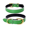 Cowhide leather pet collar in nine colours, four sizes XS to L with neck circumferences 20-47cm