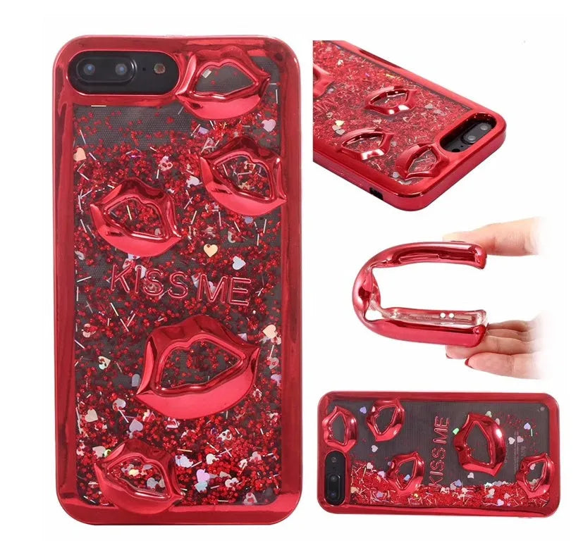 Huawei phone back cover with raised three-dimensional lips pattern in various colours for P20 and P30 series models