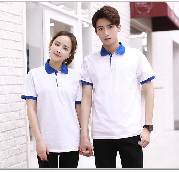 Men's short sleeve cotton-polyester blend polo shirt in simple style, available in multiple colours, Asian sizing.