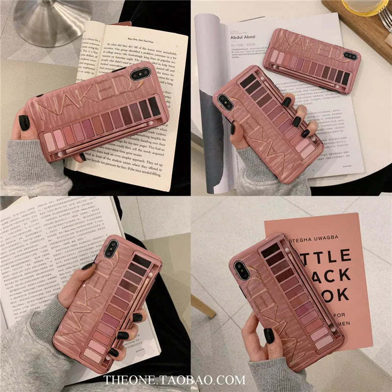 Soft silicone iPhone case with eye shadow pattern in Flesh colour for iPhone 11.