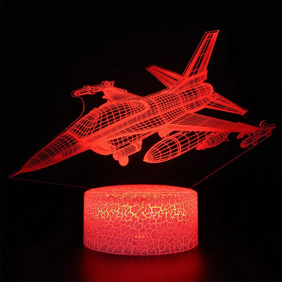 Cartoon airplane-shaped LED night light with touch switch and acrylic shade