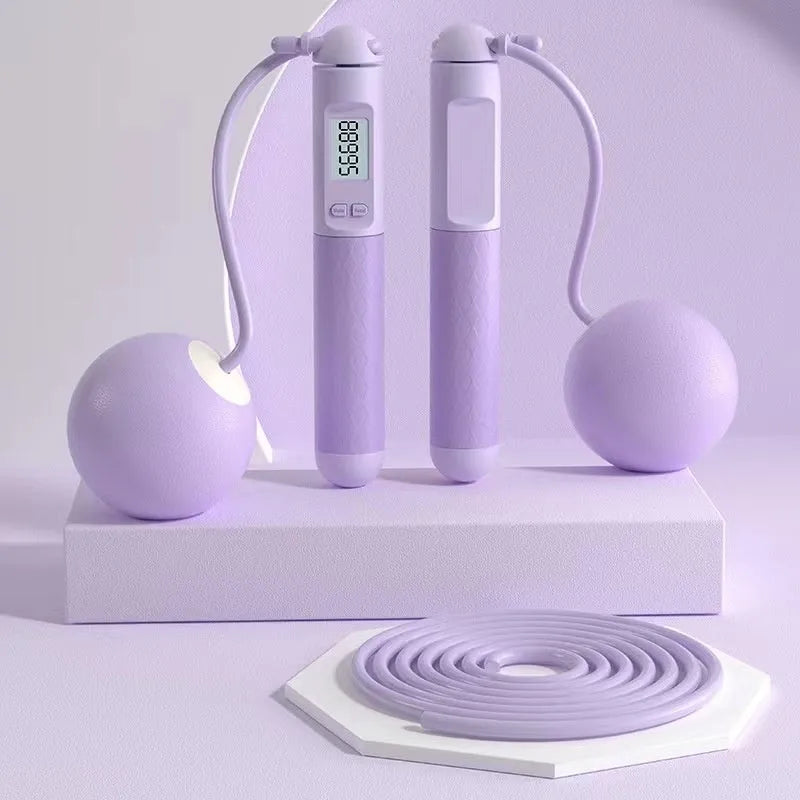 Bearings jump rope for fitness training in a selected colour, showing handles with bearing system and ABS plastic rope.