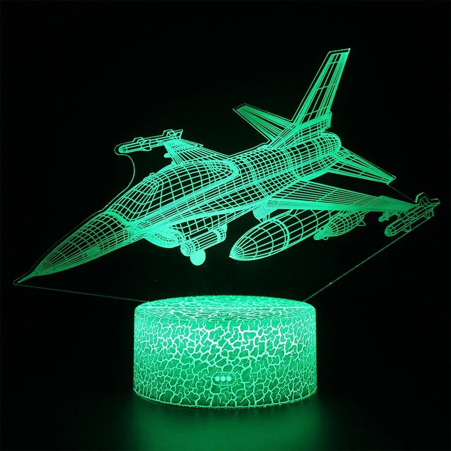 Cartoon airplane-shaped LED night light with touch switch and acrylic shade